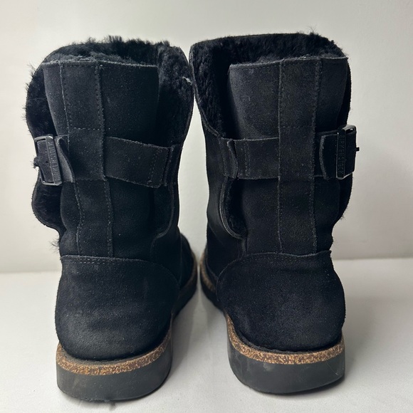 Birkenstock Uppsala Shearling Boots Black Suede Lined Classic Women's EU 39 US 8 - Picture 4 of 13